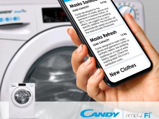 Marka Candy uruchamia nowe programy prania „Dezynfekcja masek” i „Odświeżanie masek” dostępne dla pralek i pralko-suszarek z serii Bianca, RapidO i SmartPro poprzez aplikację simply-Fi