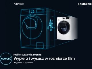 Wypróbuj pralkę Samsung o pojemności aż 8 kg.