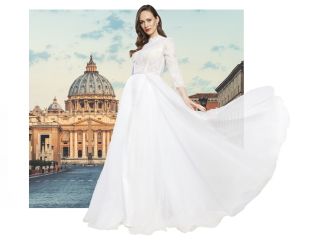 Polska projektantka stworzyła suknię ślubną w hołdzie Ojcu Świętemu.