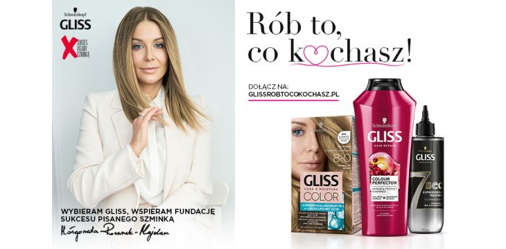 Hebe i marka produktów do włosów Gliss z Fundajcą Sukces Pisany Szminką dla wyjątkowych kobiet