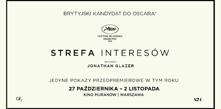 „Strefa interesów” Jonathana Glazera na jedynych w tym roku pokazach przedpremierowych w kinie Muranów!