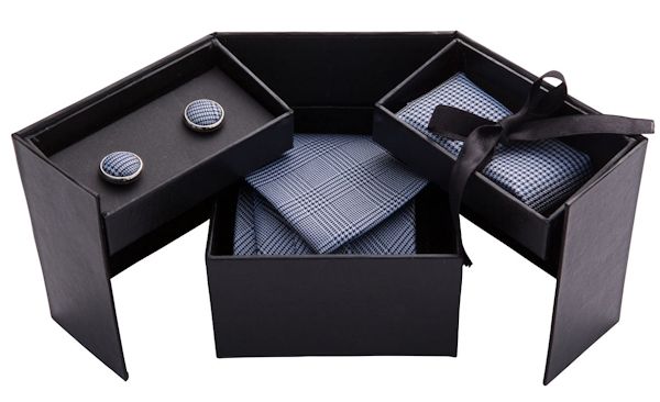Zestaw prezentowy krawat spinki do mankietów poszetka 79.99 PLN