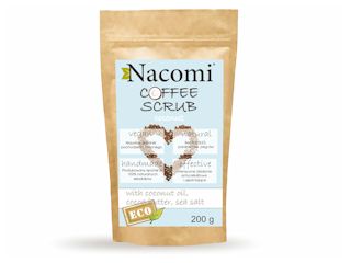 Suchy peeling kawowy z kokosem na bazie kawy robusty i tłoczonych na zimno olejków – Nacomi.