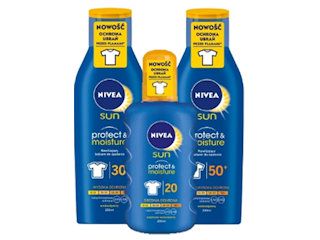 Kosmetyki przeciwsłoneczne NIVEA chroniące obrania.