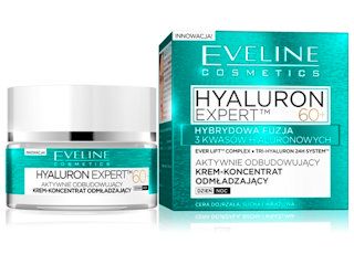 HYALURON EXPERT™ 60+ Aktywnie odbudowujący krem-koncentrat odmładzający dzień/noc Eveline Cosmetics.