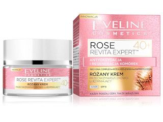 Różany krem przeciwzmarszczkowo-ujędrniający 40+ z serii ROSE REVITA EXPERT™ Eveline Cosmetics.