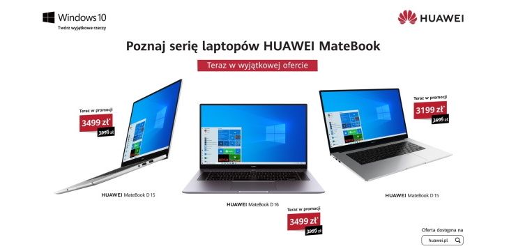 Najnowsze laptopy od Huawei w atrakcyjnych cenach.