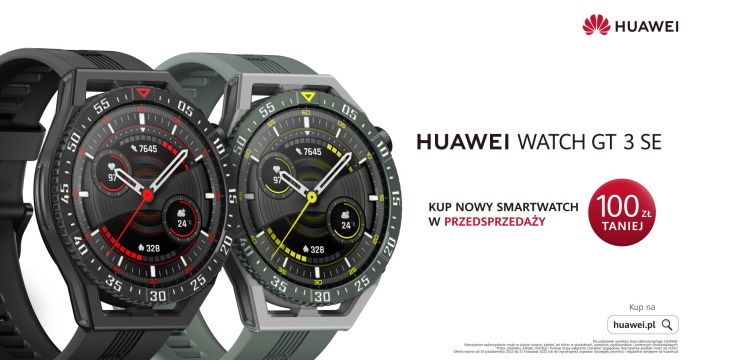 Do Polski trafił Huawei Watch GT 3 SE – nowy, sportowy smartwatch, który każdemu pomoże dbać o dobre zdrowie.