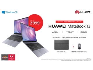 Huawei MateBook 13 z procesorem AMD Ryzen już od 2 999 zł.