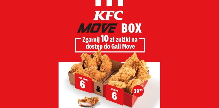 Z zestawem KFC Move Box zgarniesz 10 zł zniżki na dostęp do Gali Move.