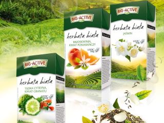 Aromatyczne białe herbaty marki Big-Active.