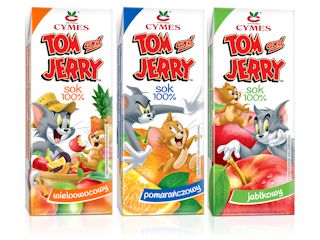 Nowe, stuprocentowe soki owocowe na licencji „Tom i Jerry” dla dzieci od Cymes.