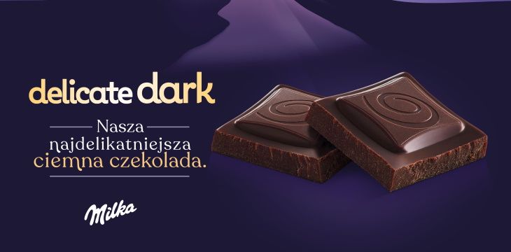 Nowa najdelikatniejsza czekolada Milka Delicate Dark.