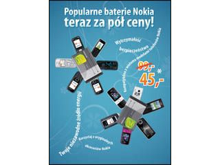 Sieć sklepów telekomunikacyjnych aetka przygotowała wyjątkową promocję. W salonach można kupić oryginalne baterie do telefonów Nokia za pół ceny.
